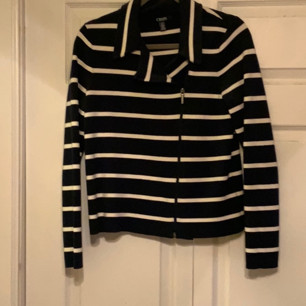 EUC Navy & White Stripe jacket